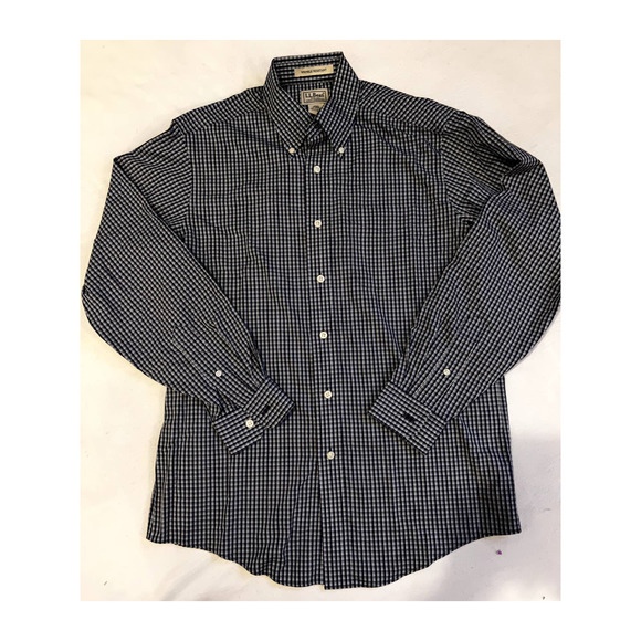 L.L Bean Mens Long Sleeve Button-Up - Small/Reg - Wrinkle Resistant 100% Cotton - Picture 1 of 5